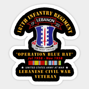 187th Infantry Regiment - TF 201 - Lebanon Civil  War w AFEM SVC Sticker